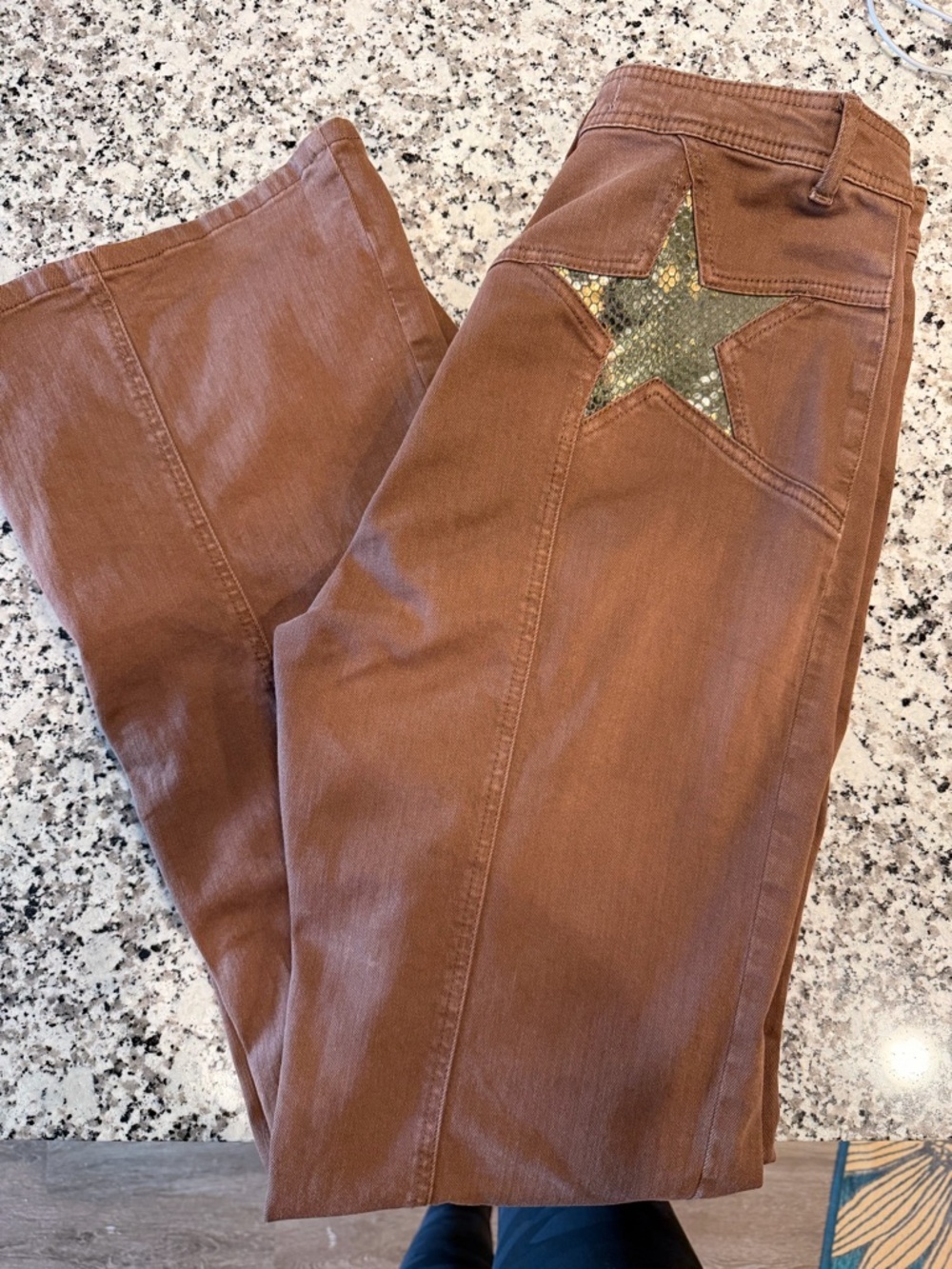 Free People Snakeskin Firecracker Flare Pants
